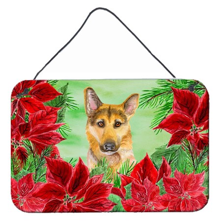 Carolines Treasures German Shepherd No. 2 Poinsettas Wall or Door Hanging Prints CK1359DS812